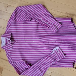 Bugatchi pink stripe shirt meduim
